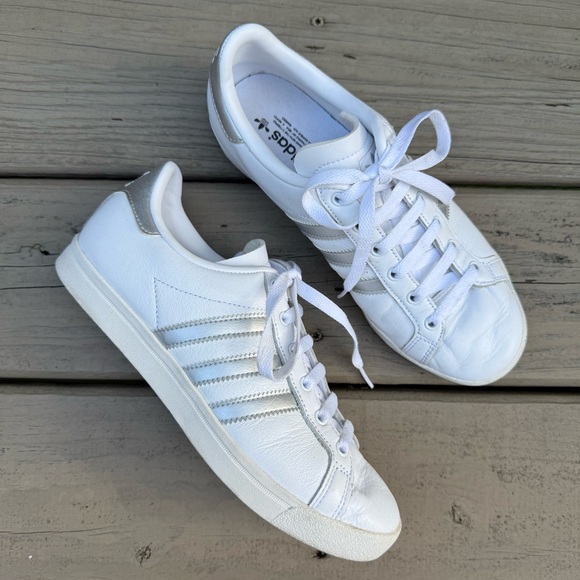 adidas Coast Star White Silver Metallic shoes size 7 - Picture 3 of 14